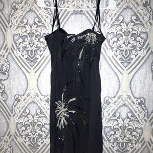 Gorgeous Night Moves vintage prom formal gown with beaded designs!